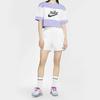 Nike Crop Tops Women's White/Light Thistle Purple/Black Crew Neck Moderate CK1302-100