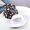 Summer Daisy Double-Sided  Bucket Hats Women's Embroidery Hip Hop Panama Bob Caps Folded Beach Sun Fisherman Hat For Ladies