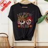 Day Of The Dead Cotton Short Sleeve Shirt Sugar Skull Mexican Heritage Floral Flower Skull Dia De Los Muertos Summer Casual Tee