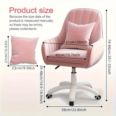 Ergonomic Waist Office Chair, Plastic Frame 5-wheel Office Chair, Elegant Backrest, Comfortable Seat Cushion, Sturdy and Durable