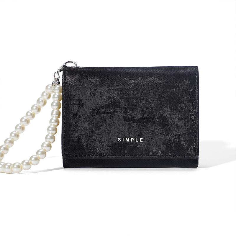 

Pearl Pendant Ins-Style High-Value Card Holder Portable Storage Premium Women S Wallet чорний