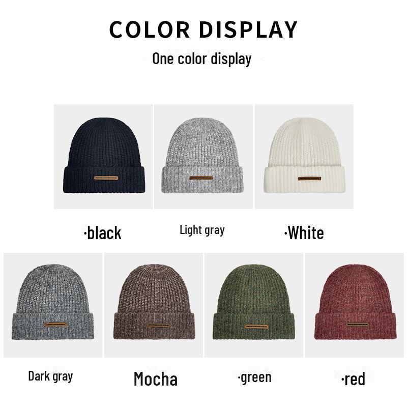 Pălărie de iarnă din tricot din lână pentru femei - confortabilă, stil casual american, se potrivește cu capul mare, fața subțire.