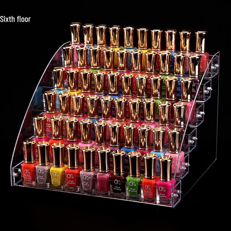 Acrylic Multilayer Nail Polish Display Stand - Transparent Cosmetic Organizer