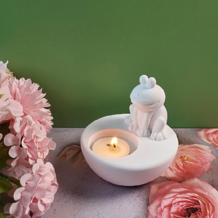 Animal Candlesticks Silicone Mould Cute Frog Candle Holder Concrete Resins Molds