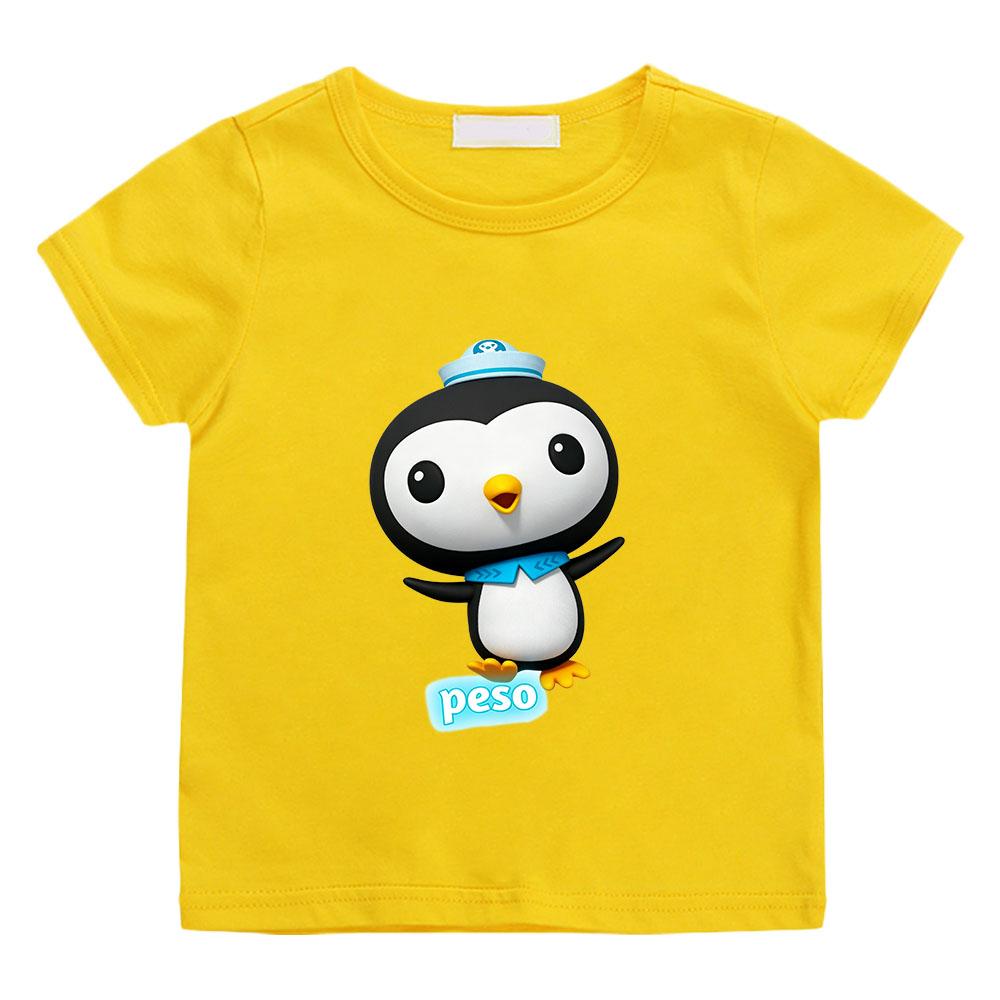 

The Octonauts Kawaii 100%Cotton T-shirts High Quality Short Sleeve Boys Girls Children Tees Casual Graphic Print Kids Camisetas 160 жовтий