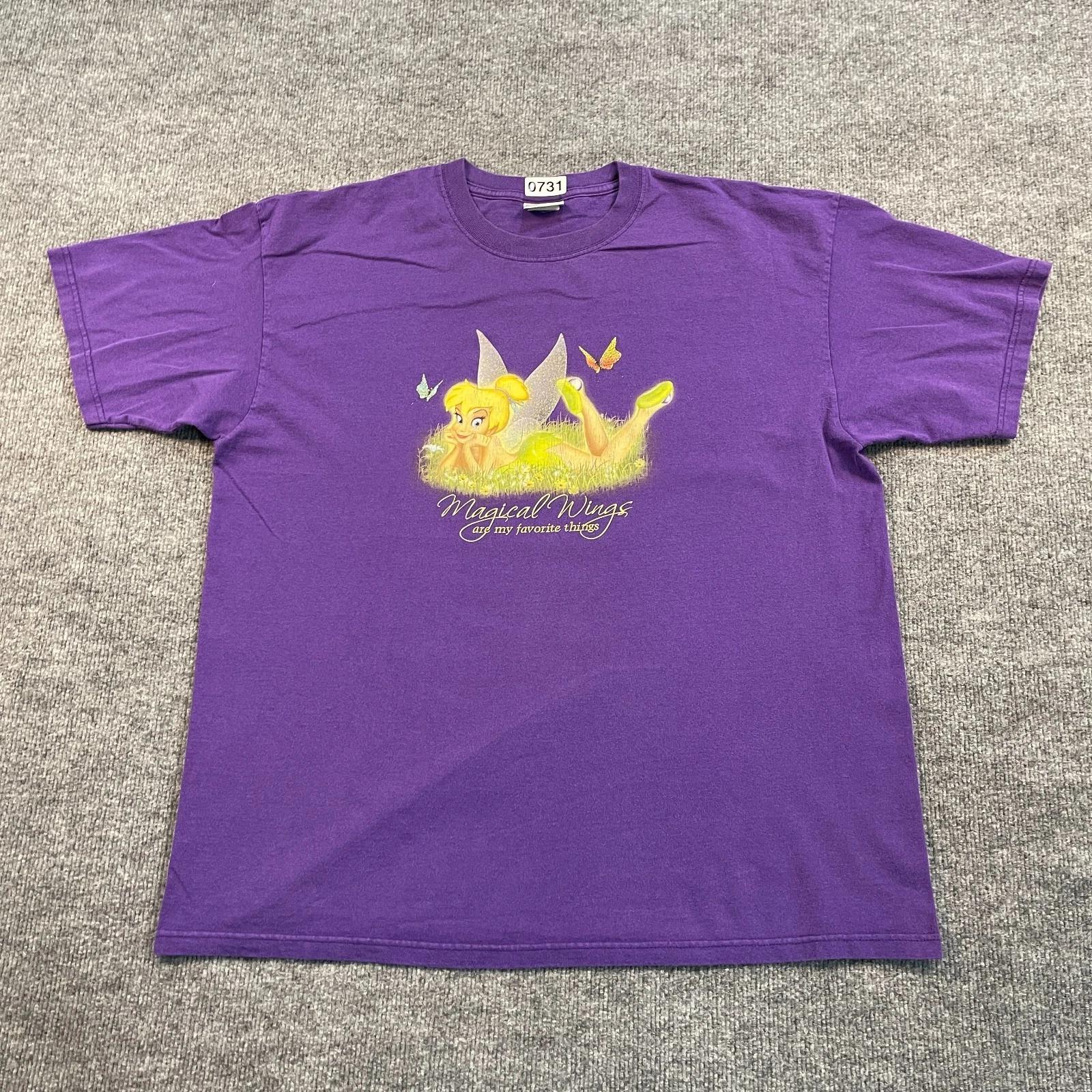 Vintage Y2K Disney Tinker Bell Pixie Fairy Shirt XL 24x28 Purple S