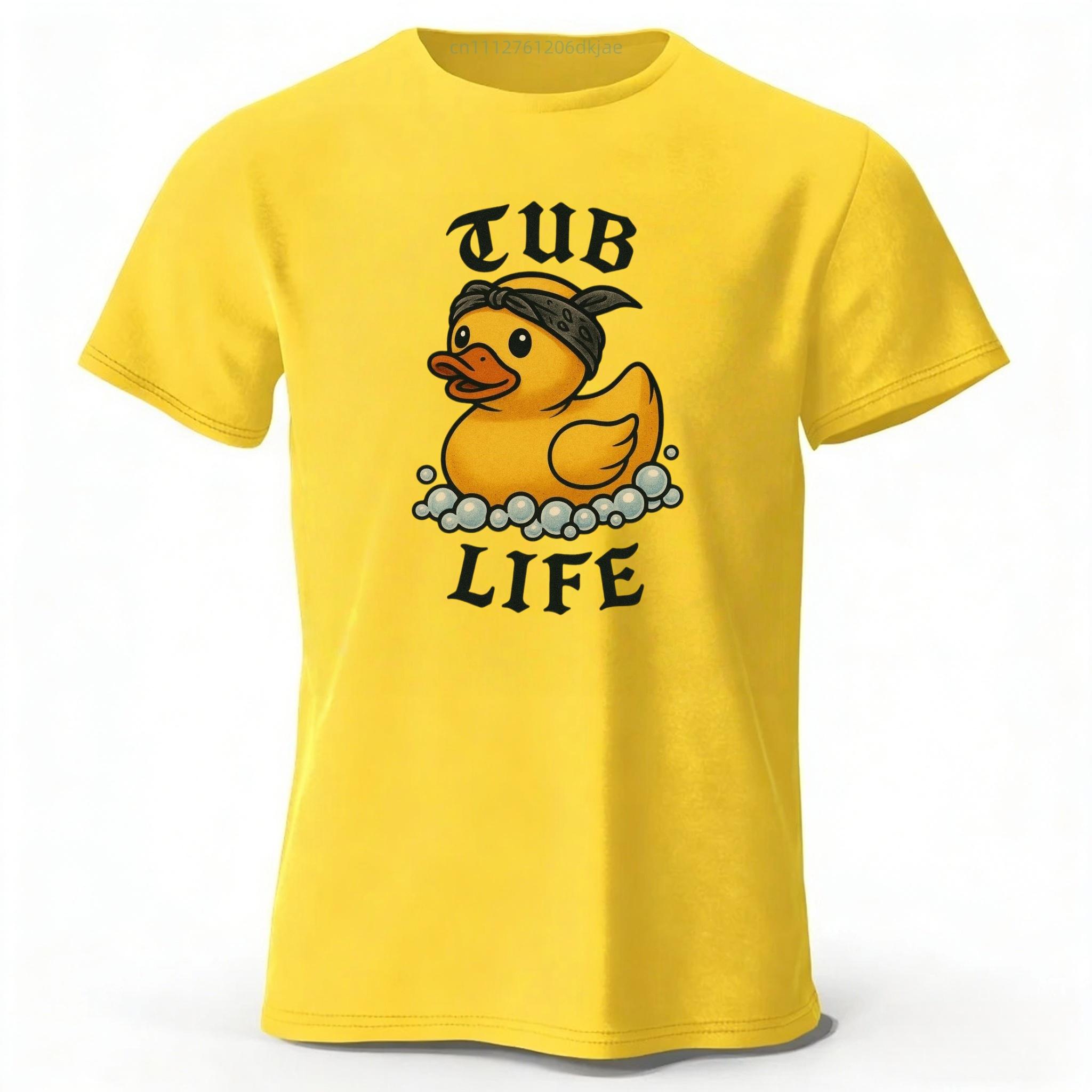 

Bathing Tub Yellow Duck Pure Cotton Short Sleeves Men Loose Oversized Fashionable Casual T-shirt Y2k Street Style Top XXXL жёлтый