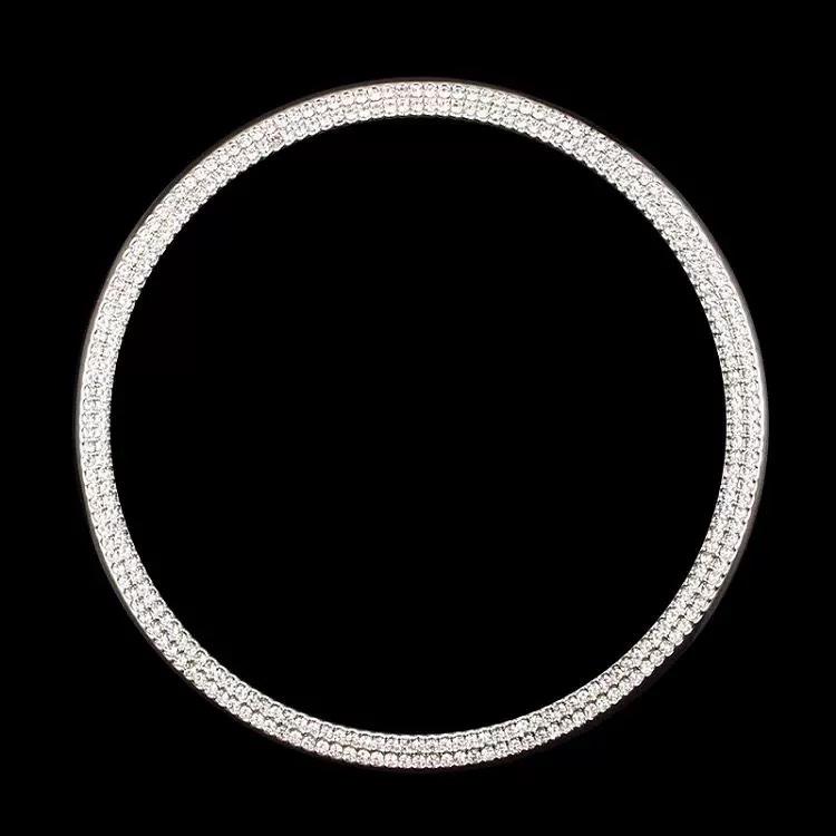 Naklejka z logo na kierownicę z cyrkoniami - Stylowa dekoracja wnętrza samochodu