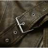 Spring Autumn Women Faux Pu Leather Short Jacket with Belt Motorcycle Biker Female Zipper Lapel Loose Coat Outwear
