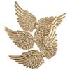 12 Stück Bastel Engel Flügel Dekoration Baby Fee Geprägt Gold Applikation Miniatur
