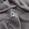 Naturalny Szwajcarski Niebieski Topaz Kamień Szlachetny Srebro Próby 925 Biżuteria Cyrkonia Pierścionek Boho CZR-8-12