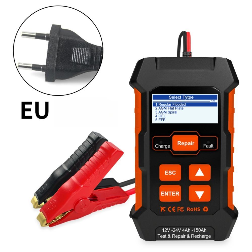 

KW520 3 in 1 Car Battery Charger Tester 12V-24V 10A with Pulse Repair and Multilingual Backlit 2.0 inch Display for Diagnostics UK