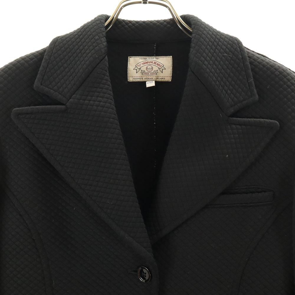 ARMANI JEANS 90s Old quilting tailored jacket 40 Charcoal black blazer Women Used