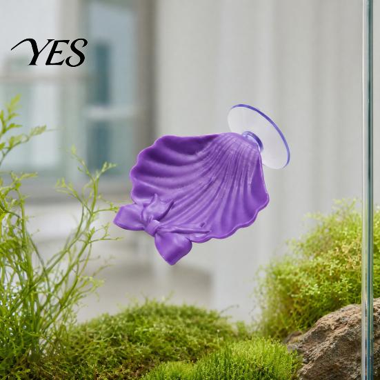 Fish Tank Resting Spot Betta Hammock Shell, Bed with Suction Cup, Plastic Conch Shell Aquarium Hammock, for Betta, Shrimp, Cichlid, Small Decor