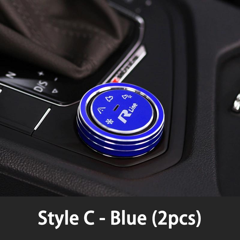 2026 Hot Sticker 2Pcs 3D Aluminum Interior Driving Mode Knob Ring Decorative Stickers For VW Volkswagen Tituan Tharu TAYRON T-RO