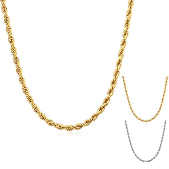 Unisex Casual Necklace Electroplating Fine Workmanship Neck Decoration Handsome Twist Necklace for Going Out