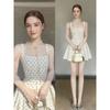 White Dress Short Skirt Children's New Early Summer Great-looking Party Polka Dot Suspender Dress