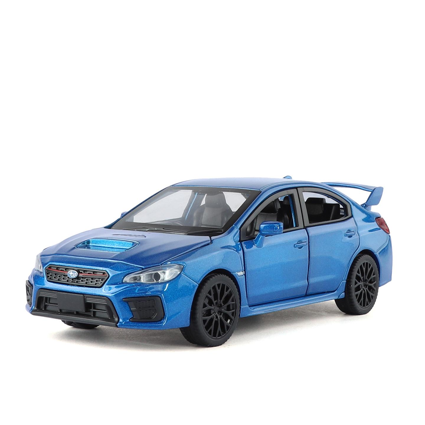 

1/30 Subaru Impreza WRX STI Модель спортивного автомобиля из сплава Литой металлический Гоночные автомобили Модель автомобиля Звук Свет Симуляция Детские игрушки Подарок синий