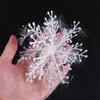 6Pcs Winter Brushed Snowflakes Christmas Tree Hanging Snowflake Plastic Artificial Snowflake Ornament for Xmas New Year Decor