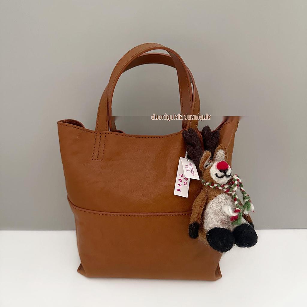 Nepal Handmade Wool Felt Lazy Reindeer Pendant Keychain Ornament Gift