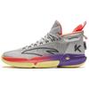 KT9 Comfortable Cushioning, Wear Resistant Low Top Basketball Shoes Men's Gray Orange Purple Sneakers 112421101-4