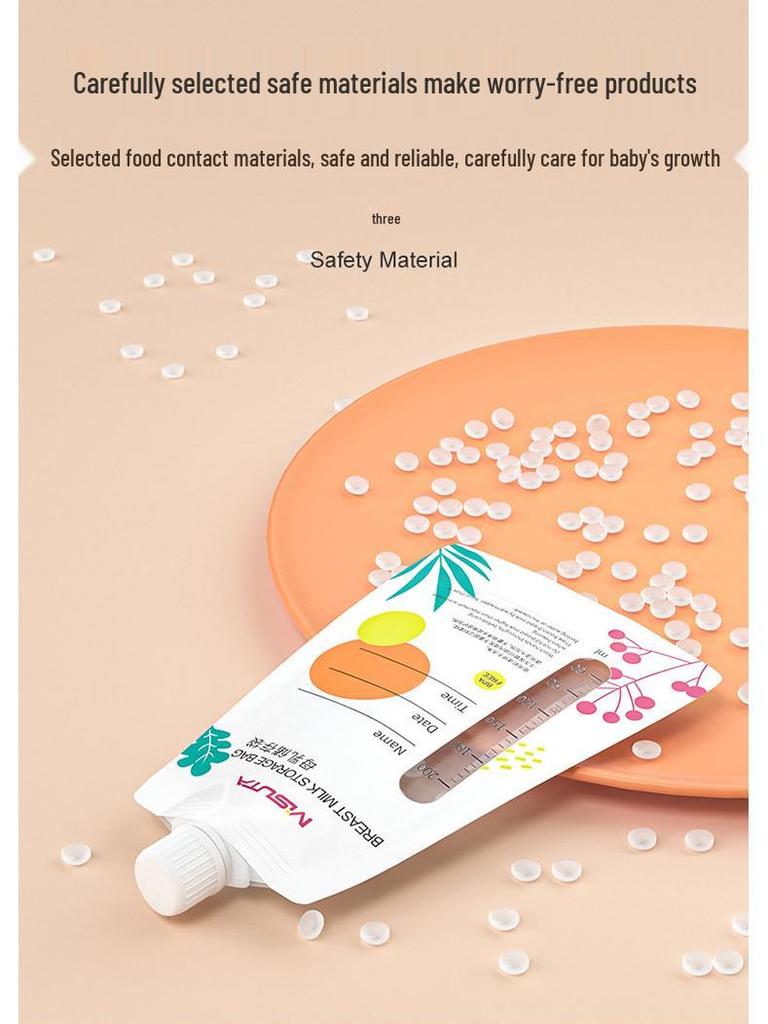 Misuota Stand-Up Double-Seal Breast Milk Storage Bags with Direct Pump Connection