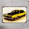 SLR Torana Classic Car Art Deco Style Iron Tin Sign Vertical Oblong Metal Wall Decor with Rustic Look No Frame