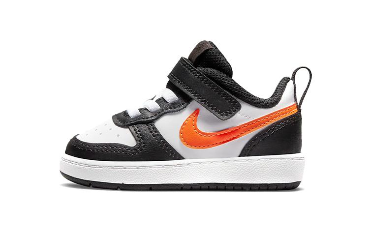 

Nike Court Borough Low 2 Low top Skateboard Shoes Black White Orange Infant And Toddler BQ5453-115 23.5