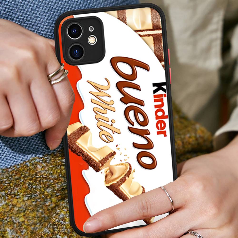 Cute Kinder Surprise Eggs Logo For IPhone 16 15 14 13 12 11 Pro Max X XS MAX Plus Translucent Black Phone Cover