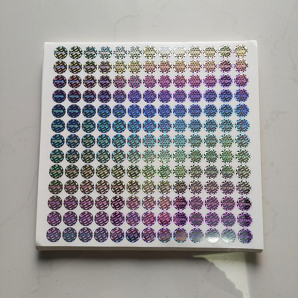 100pcs 12mm ORIGINAL Hologram Security Seal Silver Tamper Evident Label Warranty Void Sticker Removal Proof Prevent Imitation