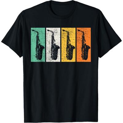 Saxophone Marching Band Sax Retro Vintage Jazz Music T-Shirt(1)