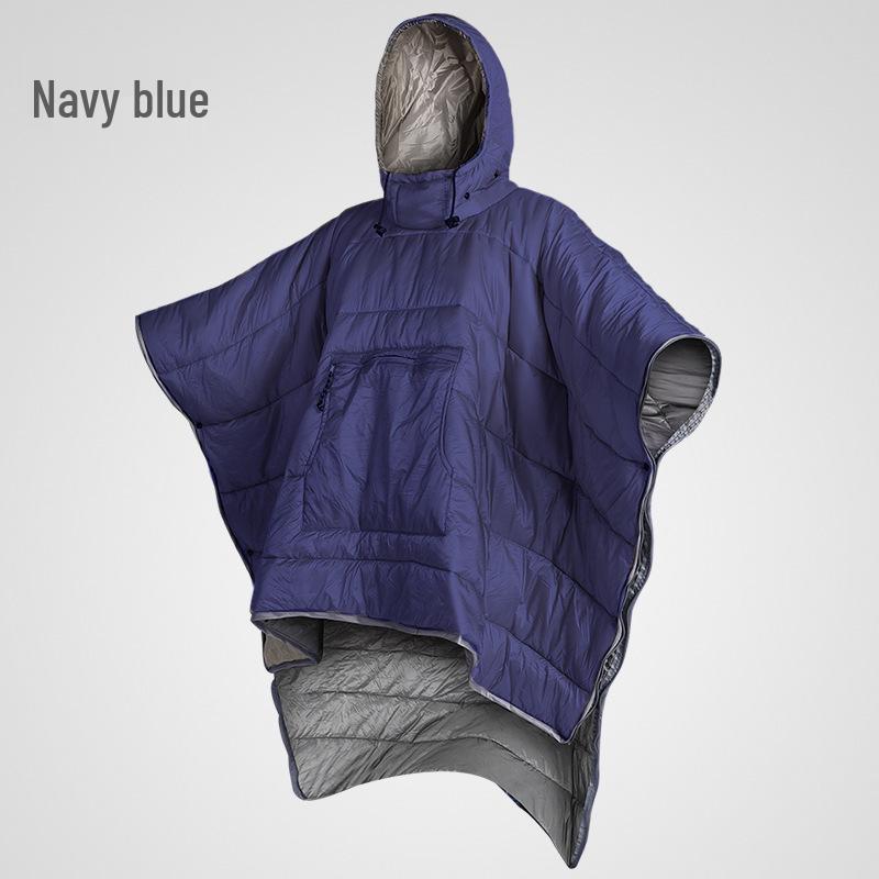 

Outdoor Thickened Hooded Camping Cloak - Warm, Cold-Proof, Solid Color Adult Sleeping Bag 200x140 cm