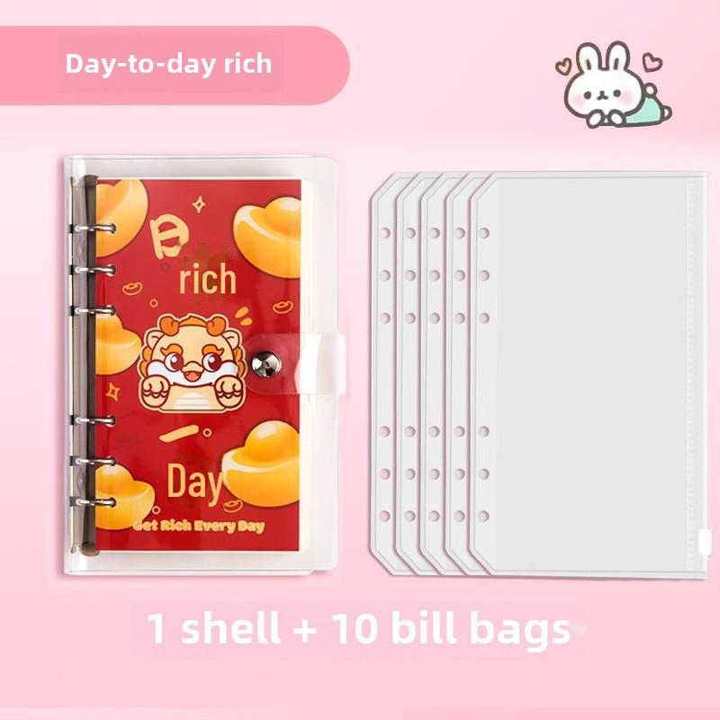 "Large Capacity Cash Deposit Book: Family Finance Management, Loose-Leaf Handbook and Bill Storage Bag"