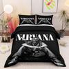 Nirvana Kurt Cobain Guitar Sunglasses Duvet Cover Set with Two Pillowcases for Kids Bedroom Bedding