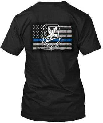 Air Force Security Forces ThinBlueLine2 T-Shirt Hergestellt in den USA Größe S bis 5XL