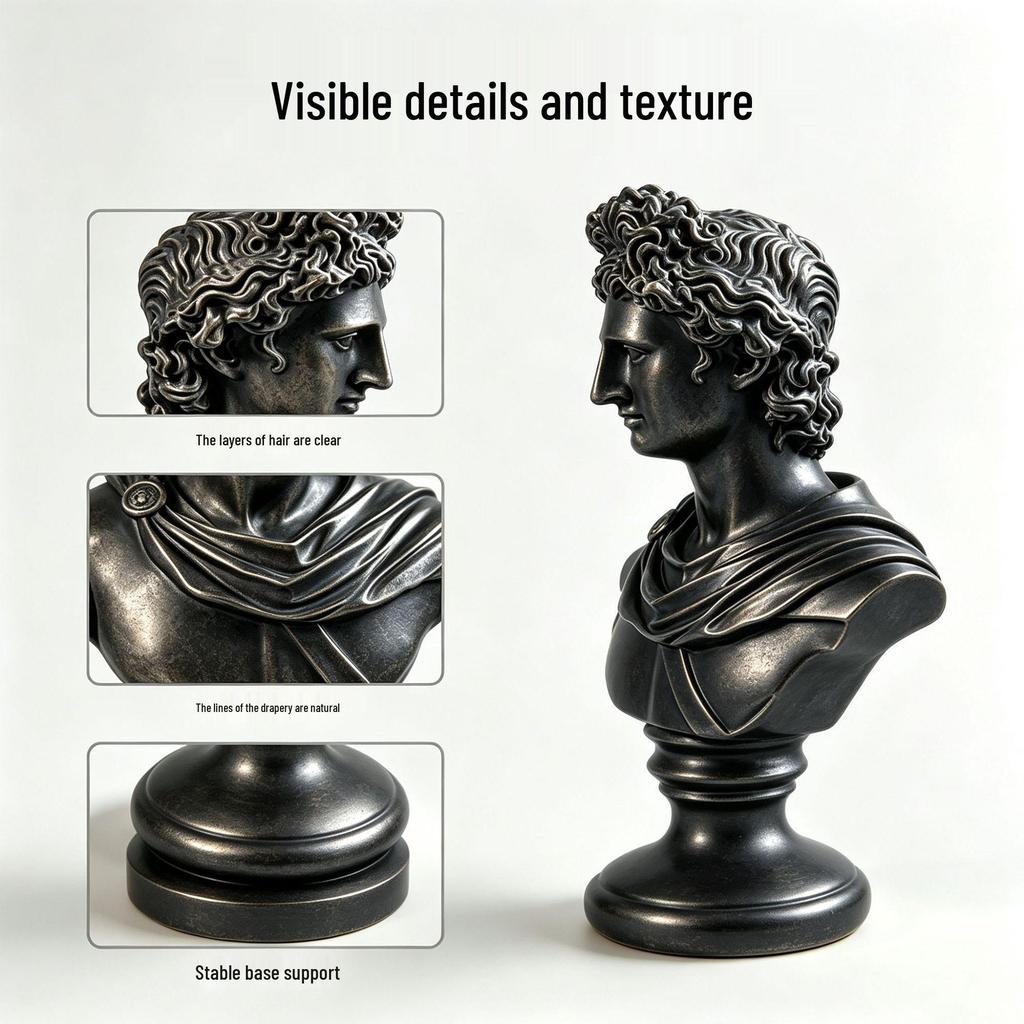 Nordic Style David Resin Portrait Sculpture - Creative Ornament