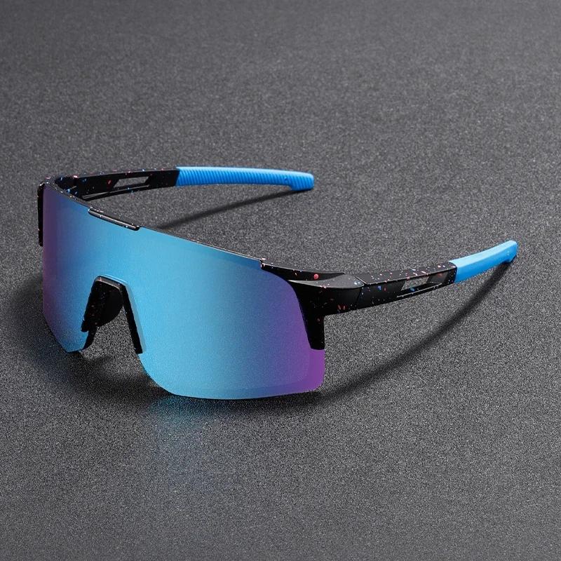 Oversized Sports Goggle Men Wrapped Round Anti-UV Riding Sunglasses Women Mirror Protective Outdoor Cycling Shades