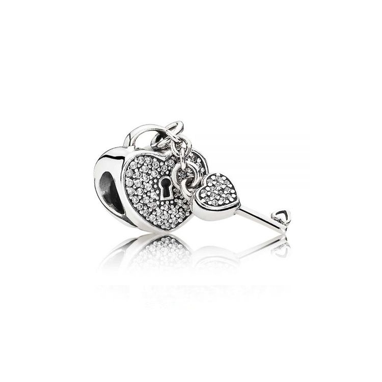 Pandora Heart Lock Silver Charm Love Loyalty Sparkling Eternal Symbol Women Jewelry Accessories 791429CZ Box