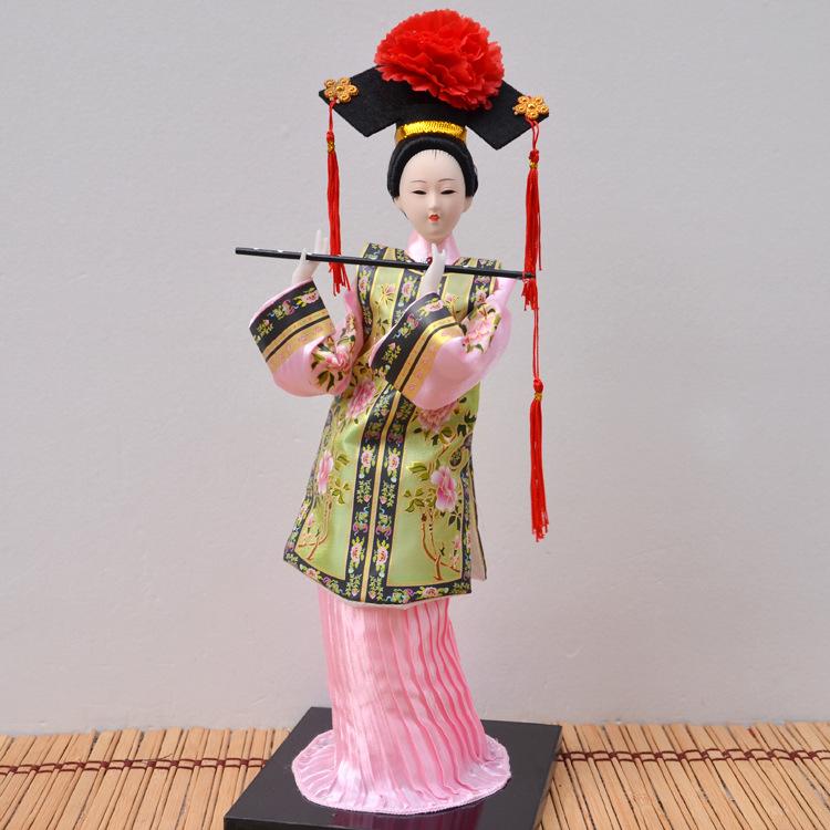 Q-Version Qing Dynasty Princess Silk Doll, Forbidden City Manchu Palace Figurine, Chinese Cultural Souvenir & Decor