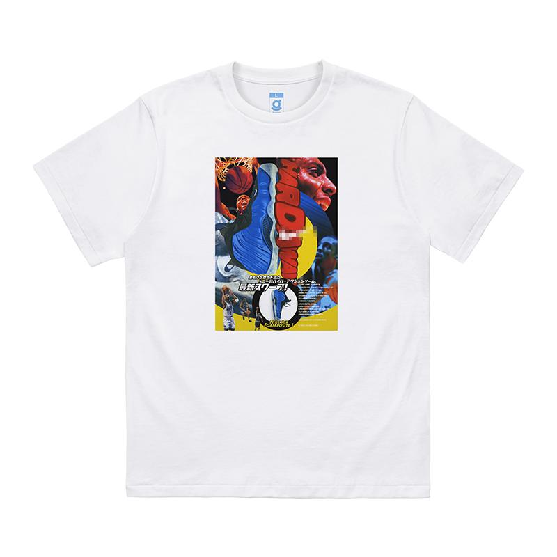 

GUIDER Hardaway Blue Spray Sneakers Printed T-shirt Men s Fashion Brand FOAMPOSITE Basketball Pure Cotton Baggy Short Sleeve 4XL