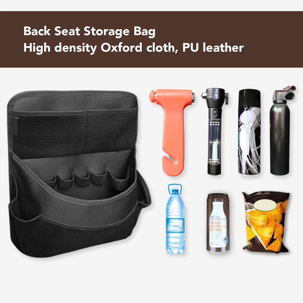 PU Leather Car Back Seat Storage Bag Oxford Cloth Car Backseat Holder  Family Car