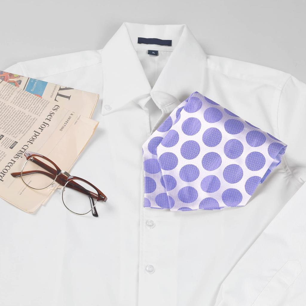 [Allegra K] Ascot Tie, Polka Dot Pattern, Wedding Party, Men's, Light Purple, 114 cm
