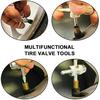 5 Pack Tyre Valve Removal Tool 4-in-1 Tyre Stem Core Remover Installer Multifunctional 4-Way Universal Wrench for Bicycle Bike Automobile Car