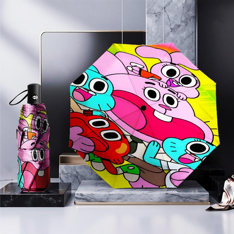 Gum's Colorful Friends Umbrella Folding umbrella, automatic umbrella 8-Frame for Travel, camping Use Gift for Halloween Christmas