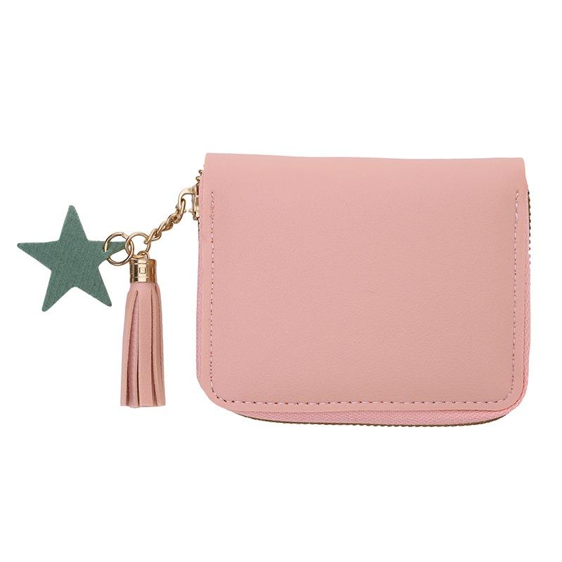Dámská roztomilá módní peněženka taška mini držák na kreditní karty krátká spona na peníze přenosná malá peněženka na mince