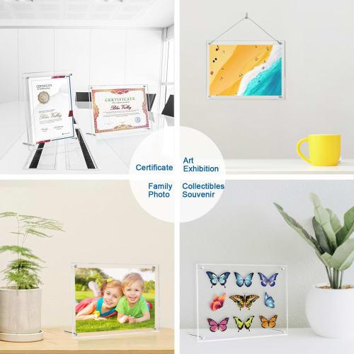 BlueValley A3 Picture Frame, Acrylic Stand, Acrylic Photo Frame, Double-Sided Clear Poster Frame, Stand-Type Photo Frame for Displaying Pictures, Post