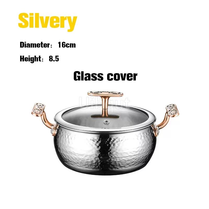 Commercial Inflatable Hotpot Special Pot for Induction Cooker Olla Thickened 304 Stainless Steel Single Person Small Hot Pot