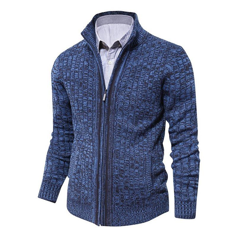 Men's Sweater 2025 Fall/Winter Men's Knitted Top Jacket Slim-fit High-neck Long-sleeved Cardigan