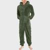 Men's Zipper Warm Plush Jumpsuit Warm Pajamas