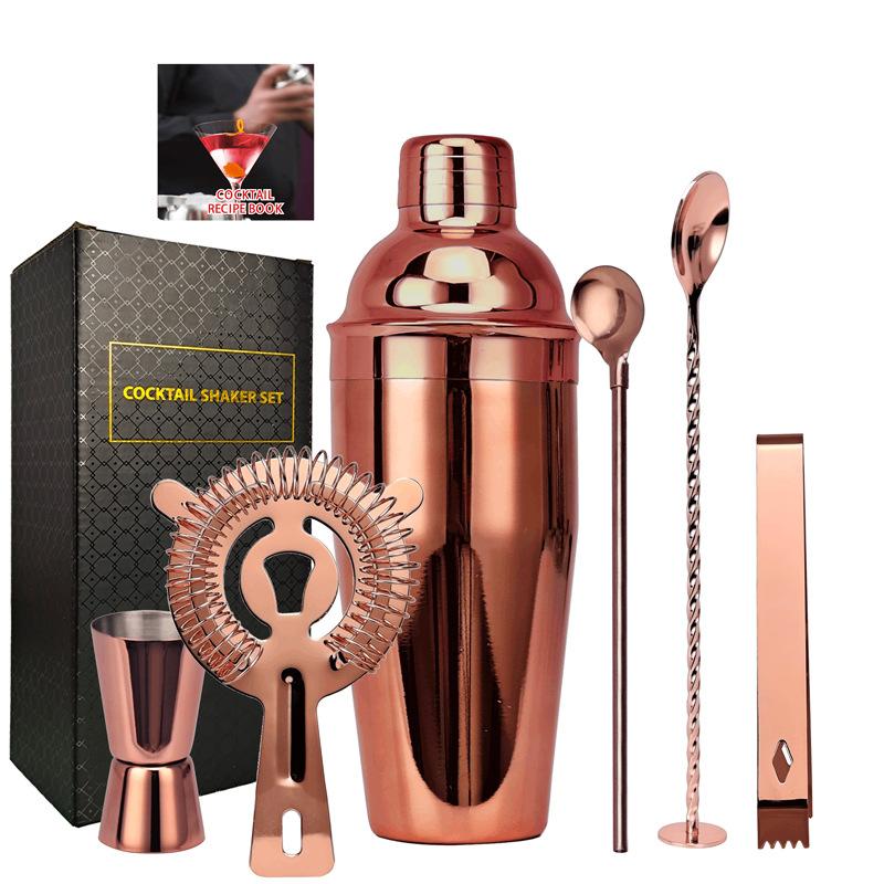 Stainless Steel Boston Shaker Bartender Pot With Bottom Bar Rose Gold Bartender Shaker Tool